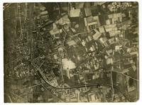 Barges and trains at Roulers from 16,000 feet
