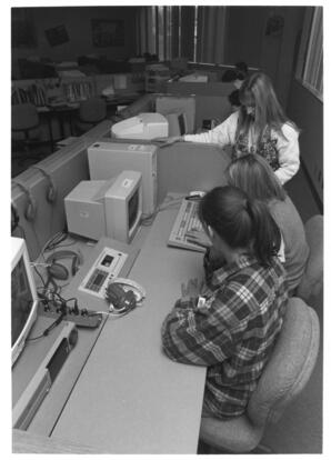 Students in language lab