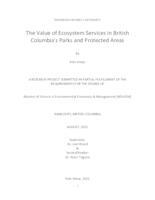 The Value of Ecosystem Services in British Columbia’s Parks and Protected Areas