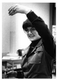 Student with graduated cylinder