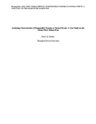 Analyzing characteristics of responsible tourism at natural events: A case study on the Adams River salmon run