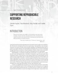 Supporting reproducible research