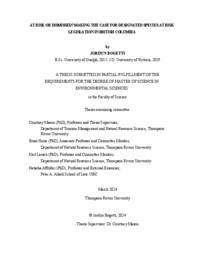 At risk or dismissed? Making the case for designated species at risk legislation in British Columbia