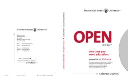 Thompson Rivers University Open Learning Calendar 2006-2007