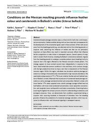 Conditions on the Mexican moulting grounds influence feather colour and carotenoids in Bullock’s orioles (Icterus bullockii)