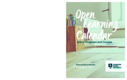Thompson Rivers University Open Learning Calendar 2016-2017