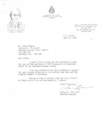 Letter from Nelson A. Riis about receiving a copy of the petition of concerned people from the Kamloops-Shuswap riding