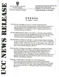 Events: October 21 - 28, 2001