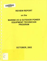 Review report on the marine i/o and outdoor power equipment technician program