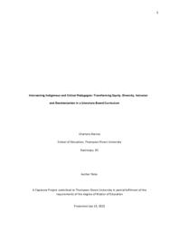 Intersecting Indigenous and critical pedagogies: Transforming equity, diversity, inclusion and decolonization in a literature-based curriculum