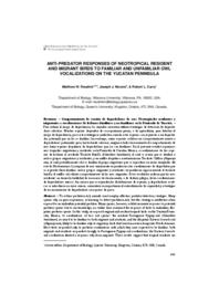 Anti-predator responses of neotropical resident and migrant birds to familiar and unfamiliar owl vocalizations on the Yucatan Peninsula