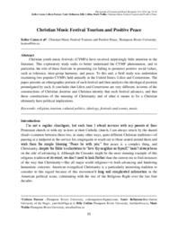 Christian music festival tourism and positive peace