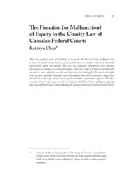 The function (or malfunction) of equity in the charity law of Canada’s federal courts