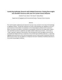 Conducting hydrologic research with hobbyist electronics: Gaining new insights into stemflow processes with low-cost custom sensor platforms
