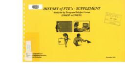 History of FTE's - supplement: Analysis by program/subject areas 1986/87 to 1990/91