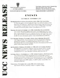 Events: October 28 - November 4, 2001