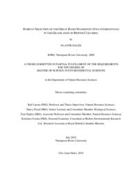 Habitat selection of the great basin spadefoot (spea intermontana) in the grasslands of British Columbia
