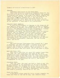 Summary of K.S.P.C.'s activities in 1987