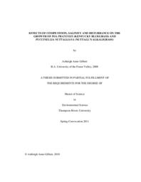 Effects of competition, salinity and disturbance on the growth of Poa pratensis (Kentucky bluegrass) and Puccinellia nuttalliana (Nuttall's Alkaligrass)