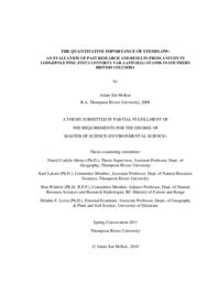 The quantitative importance of stemflow: An evaluation of past research and results from a study in Lodgepole Pine (Pinus contorta var. latifolia) stands in Southern British Columbia