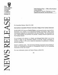 International association honours University College of the Cariboo instructor Patrick Walton