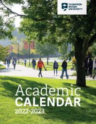 Thompson Rivers University Calendar 2022-2023 (April edition)