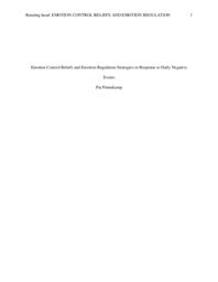 Emotion control beliefs and emotion regulation strategies in response to daily negative events