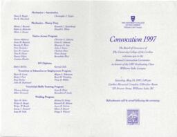 The University College of the Cariboo convocation 1997: Williams Lake Campus