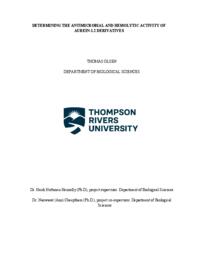 Determining the antimicrobial and hemolytic activity of aurein-1.2 derivatives