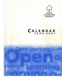 Open Learning Agency Calendar 2000-2001