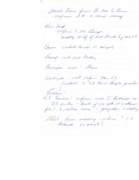 Travel plans from Prince George to Kamloops (handwritten)
