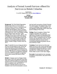 Analysis of sexual assault services offered for survivors in British Columbia