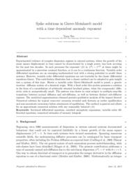 Spike solutions in Gierer-Meinhardt model with a time dependent anomaly exponent