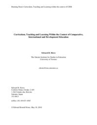 Curriculum, teaching and learning within the context of comparative, international and development education
