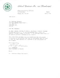 Board of school trustees permission granted for presentation from Kamloops-Shuswap Peace Council