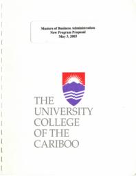Masters of business administration new program proposal May 3, 2003
