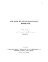 Personal technology use on student social-emotional development in high school curricula