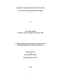 Modeling lodgepole pine silvopastures in south central British Columbia