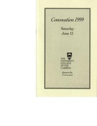 The University College of the Cariboo convocation 1999: Saturday June 12