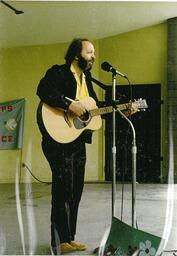 Singer at peace walk