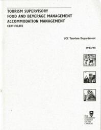 Tourism supervisory food and beverage management accommodation management certificate