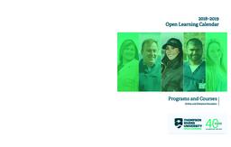 Thompson Rivers University Open Learning Calendar 2018-2019