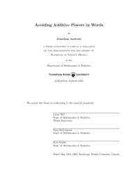 Avoiding additive powers in words