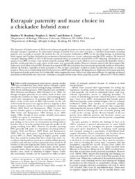Extrapair paternity and mate choice in a chickadee hybrid zone