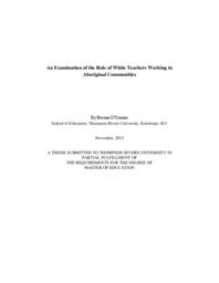 An examination of the role of white teachers working in Aboriginal communities