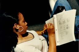 Student studying French
