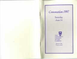 The University College of the Cariboo convocation 1997: Saturday June 14