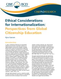 Ethical considerations for internationalization: Perspectives from global citizenship education