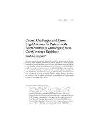 Courts, challenges, and cures: Legal avenues for patients with rare diseases to challenge health care coverage decisions