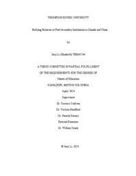 Bullying Behavior at Post-Secondary Institutions in Canada and China